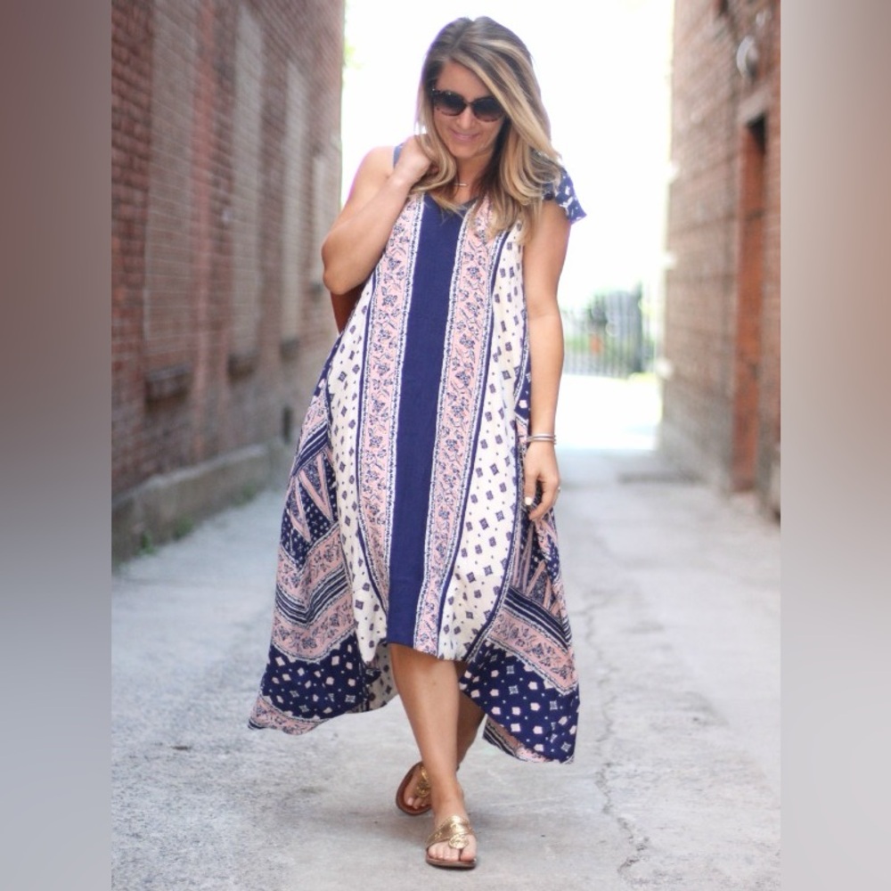 Anthropologie MAEVE Summertide Swing Dress Boho Southwestern Midi Maxi Size XS